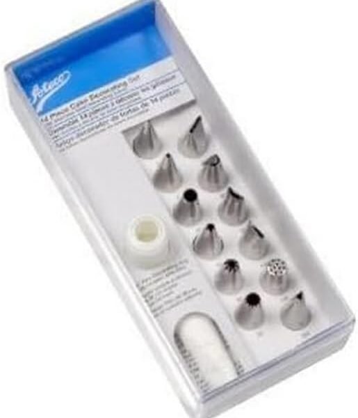 Ateco 14-Piece Cake Decorating Set,Silver