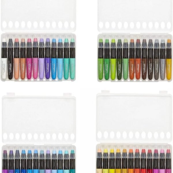 KINGART Mixed Media Gel Stick Crayons, Vibrant, Set of 48-Colors
